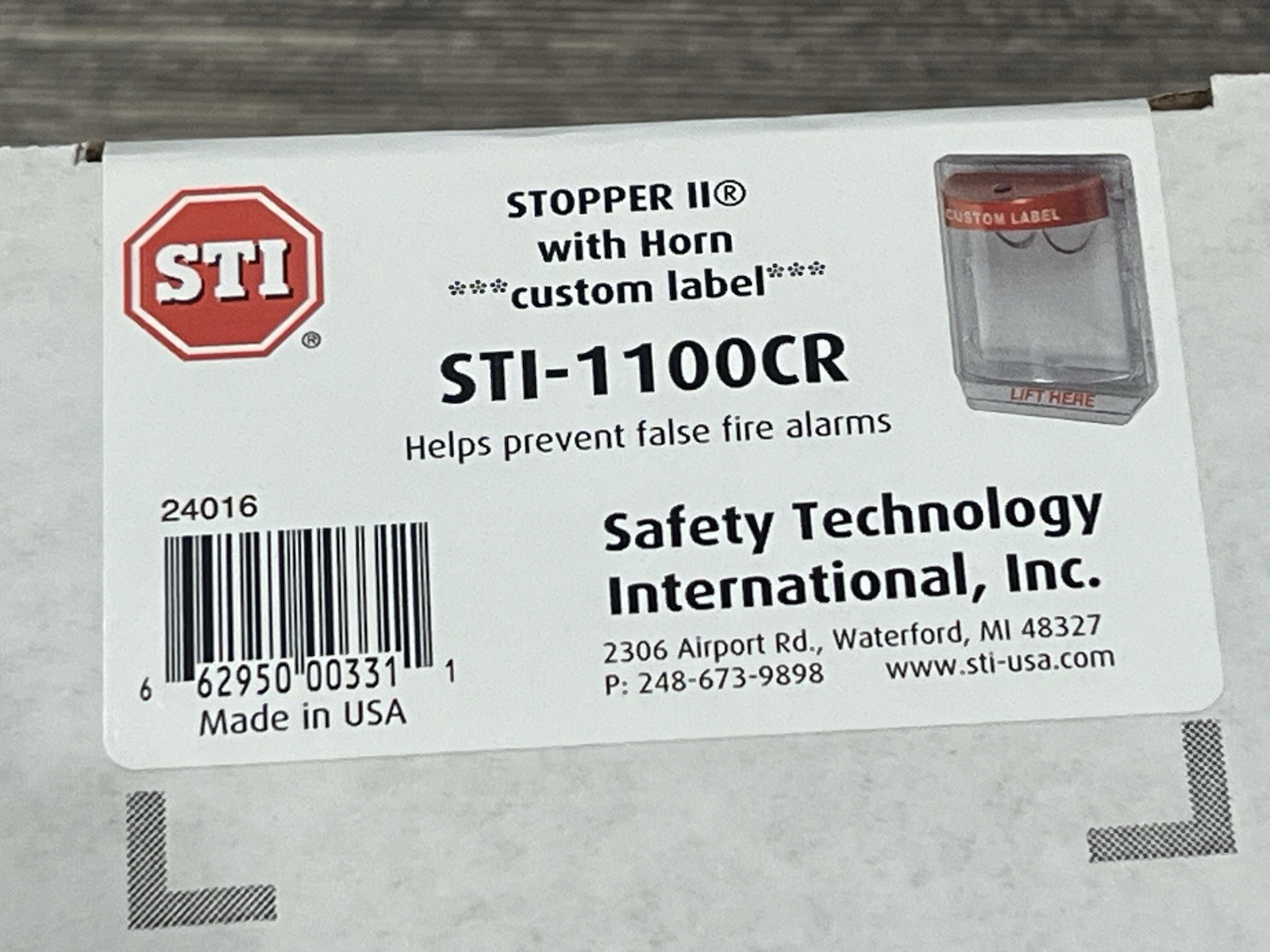 SAFETY TECHNOLOGY INT STI-1100CR LOCK DOWN NEW (2RR165)
