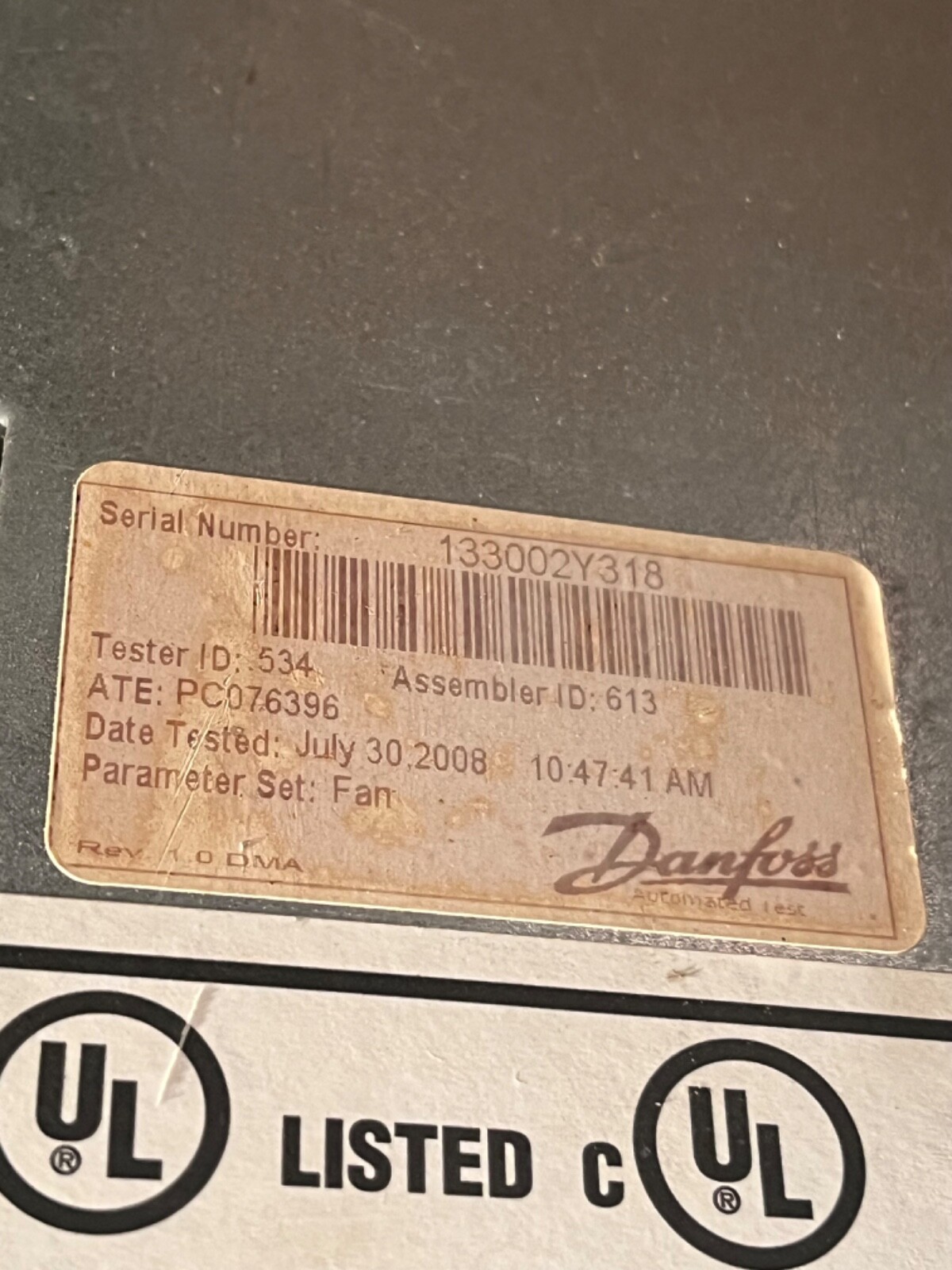 Untested Danfoss 174L1088 Industrial VLT HVAC Variable Frequency Drive Unit.