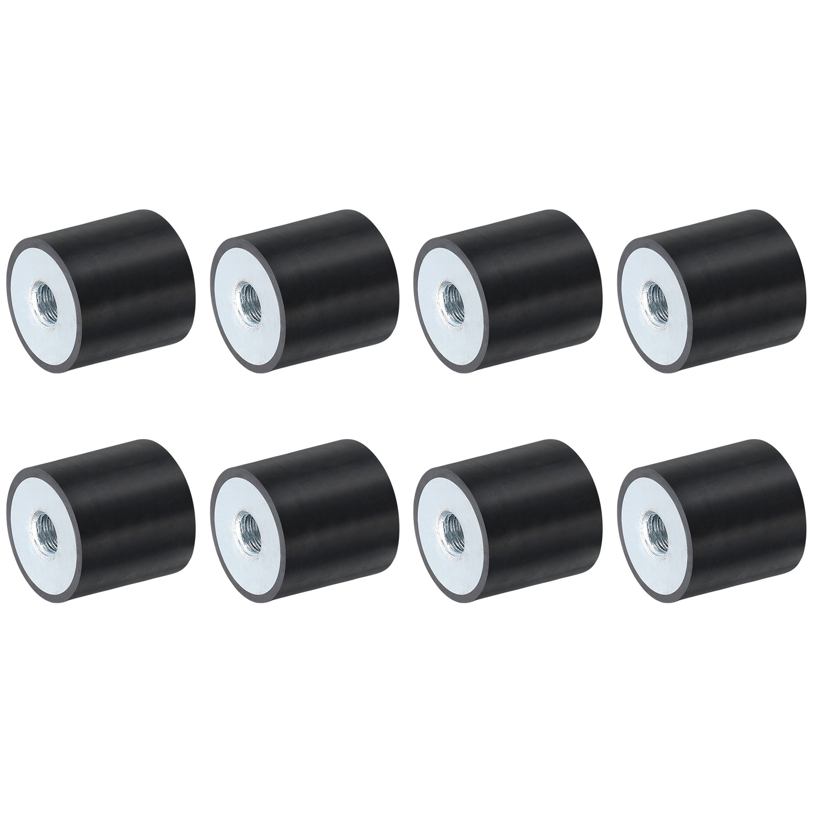 8Pcs 25 x 25mm M8 Thread Female Rubber Mounts, Silent Block Base Block