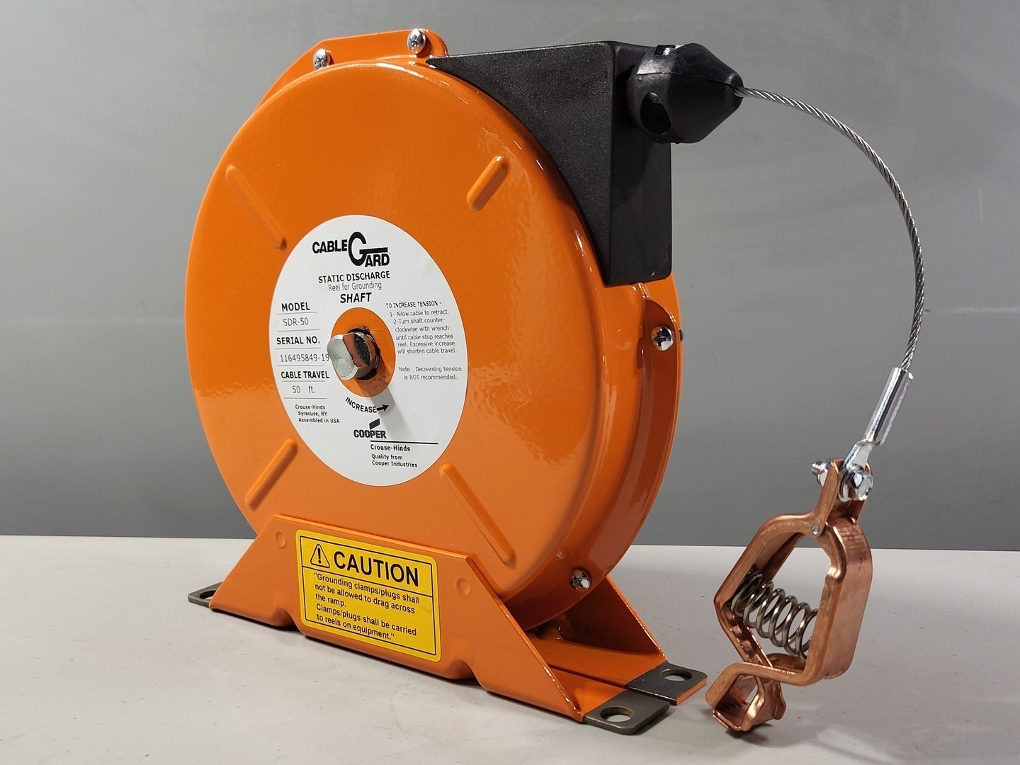SURPLUS NEW CROUSE-HINDS SDR50 Static Discharge Reel w/ Steel Aircraft Cable