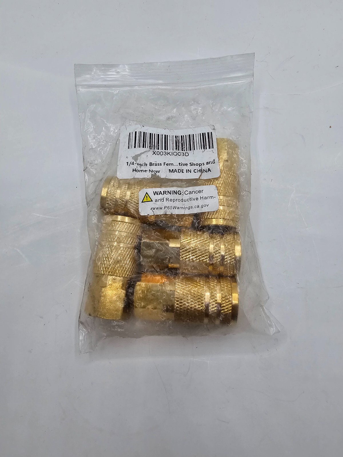 (QTY 5) 1/4-Inch Brass Female Industrial Coupler 1/4 Inch Air Hose