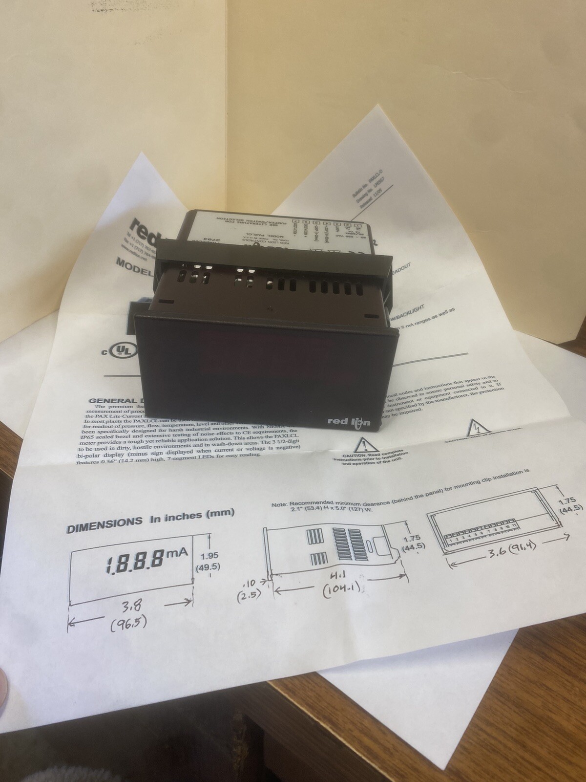 Red Lion PAXLCL Pax Lite Current Loop Digital Meter 4/10-20/50 mA *046