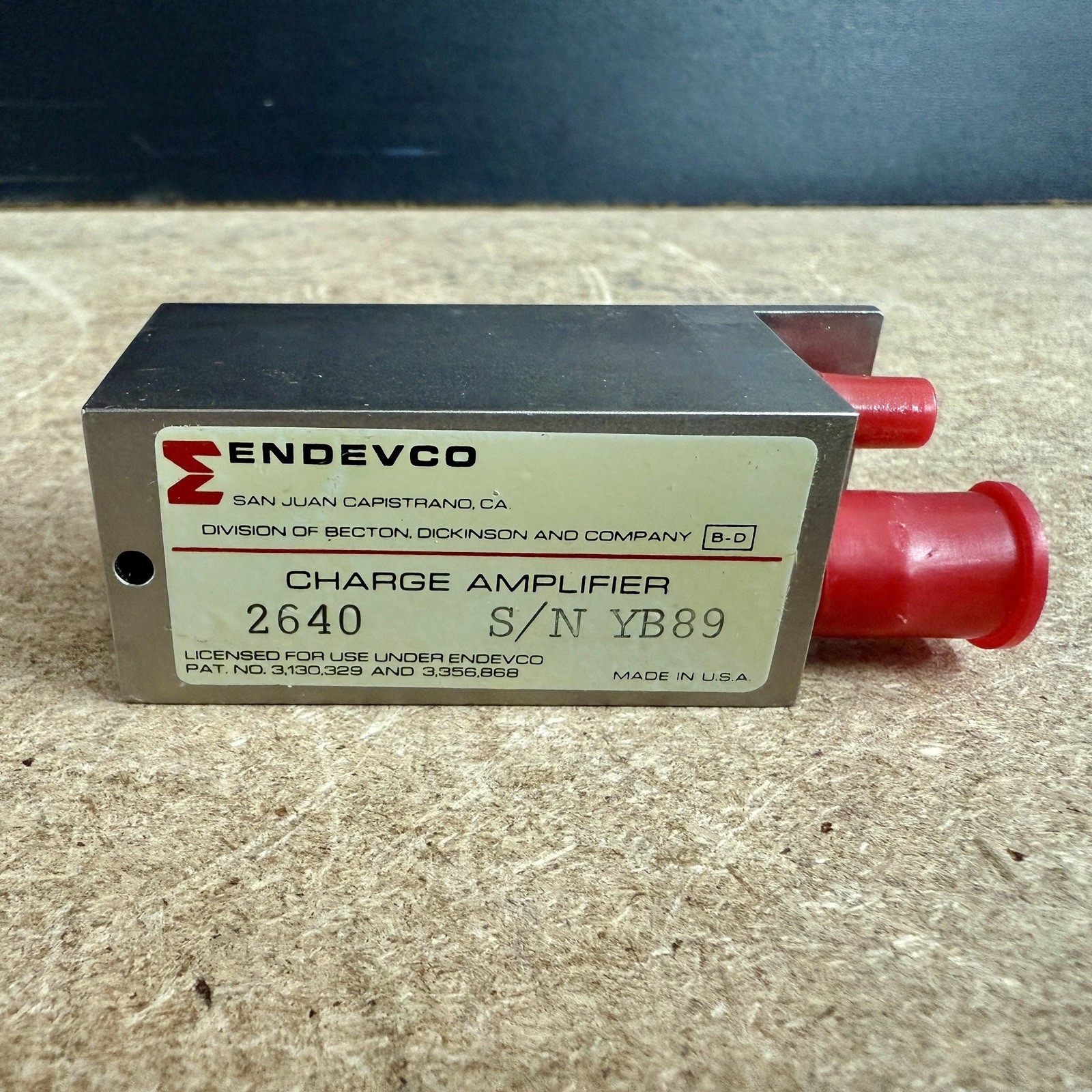 Endevco Charge Amplifier 2640 Vintage Becton Dickinson Test Equipment