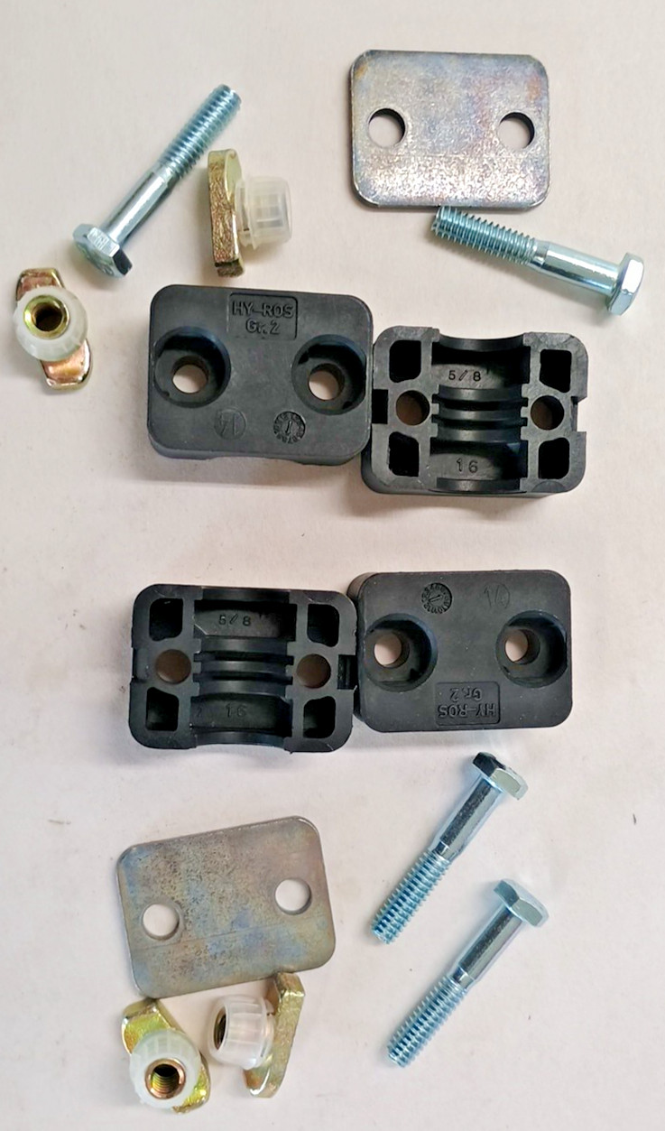 Hydac HRL 2 A1TM 16 PP UNC Hydraulic Pipe Clamps 2 Pcs