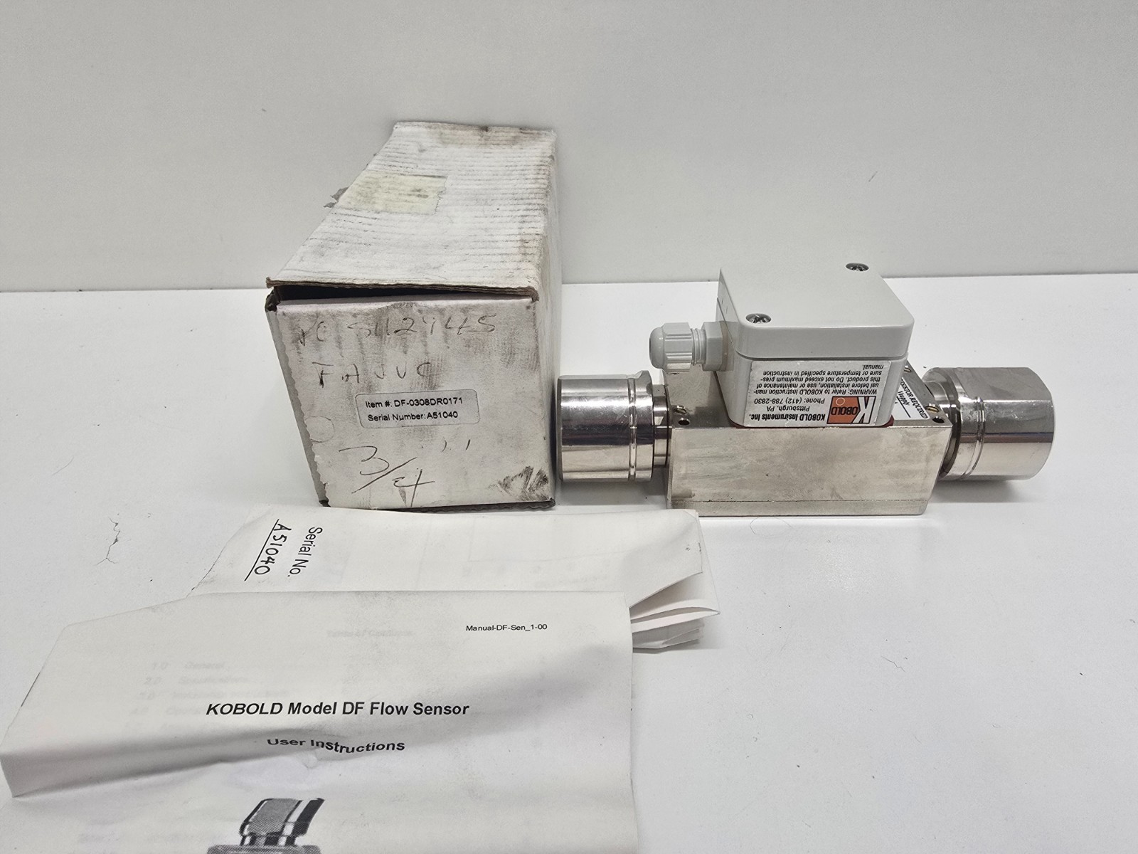 NEW IN BOX! KOBOLD INSTRUMENTS 230PSI 3/4″ 0.5-12GPM FLOW SENSOR DF-0308DR0171