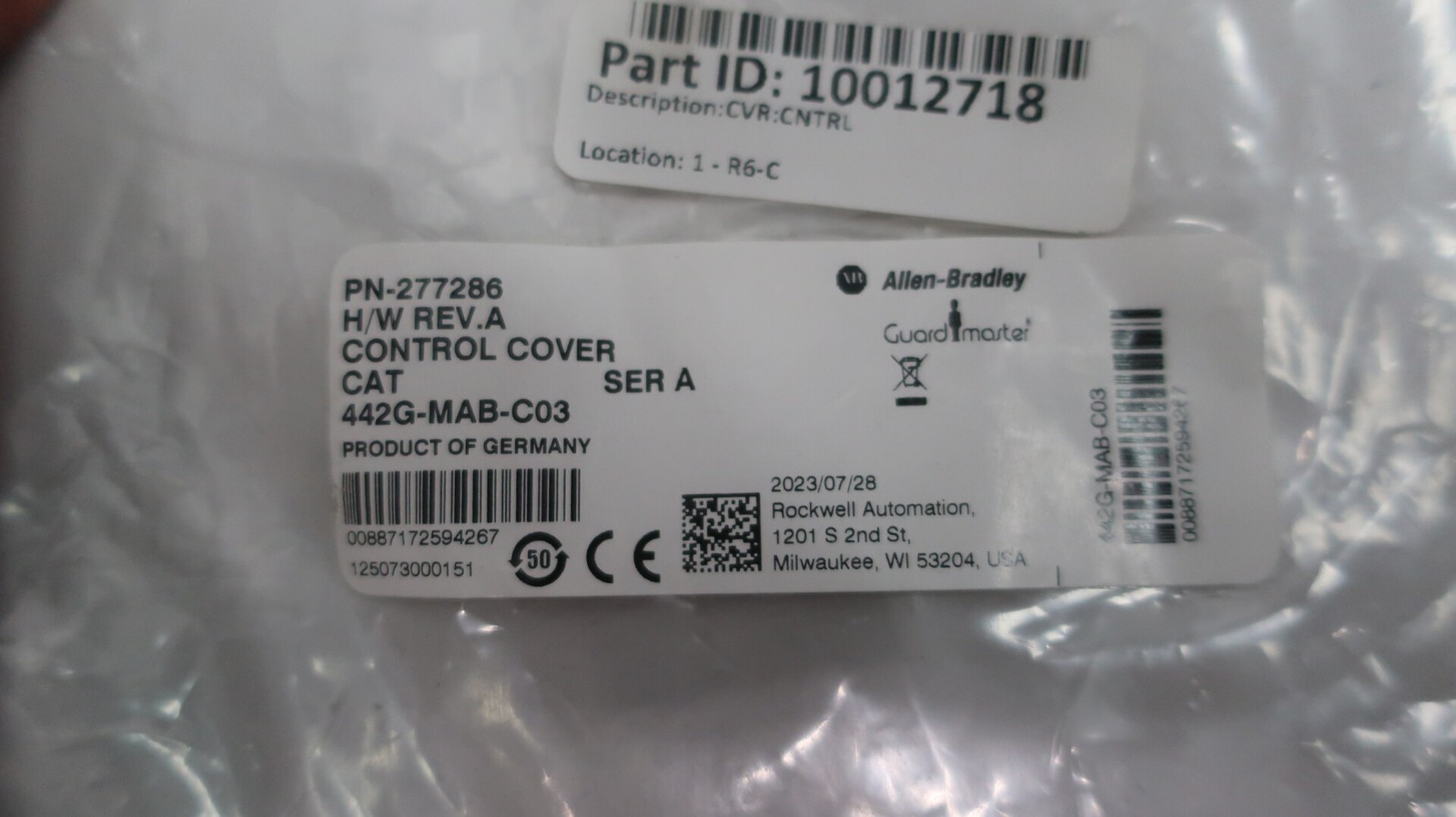 Allen Bradley 442G-MAB-C03 Guardmaster Access Box Control Cover Ser A