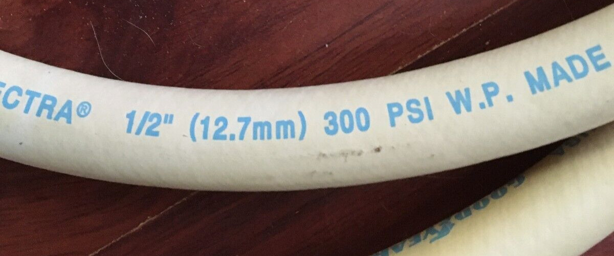 Goodyear Lot of 2 Spectra Industrial Hot Water Hose 1/2″ 300 PSI W.P. White New