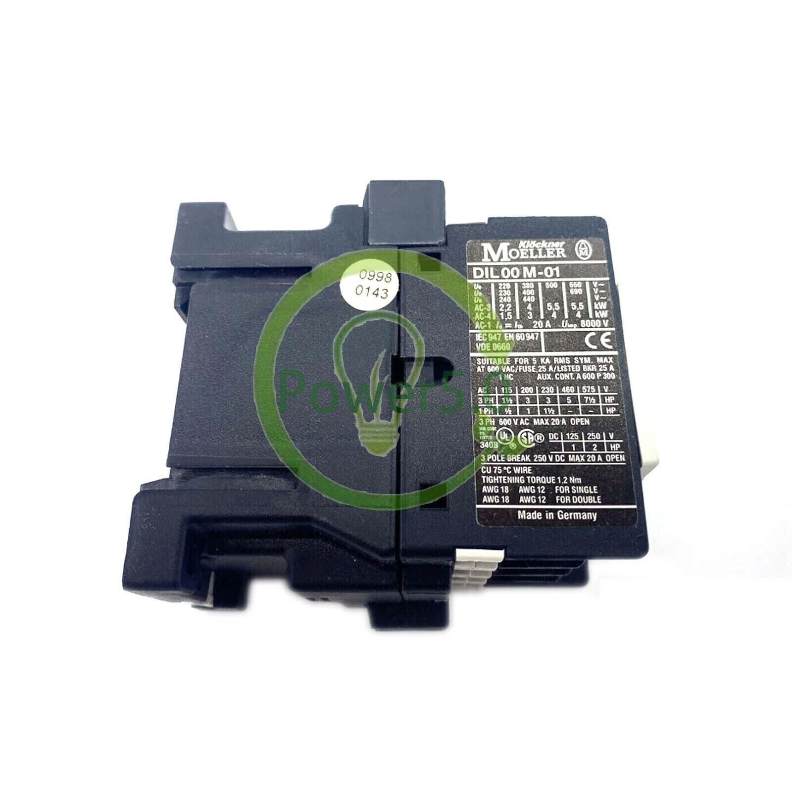 1pcs New EATON MOLLER DIL00-M-01 CONTACTOR~