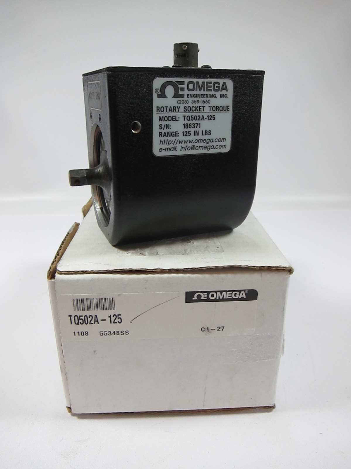 Omega TQ502A-125 Rotary Torque Sensor 125 IN LB 1/4” Drive