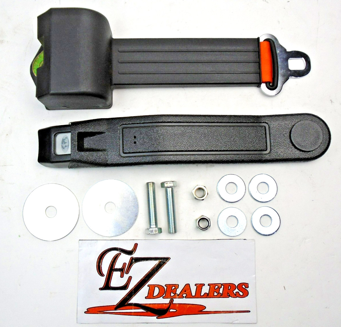 Seat Belt Assm 000 735-3010 With Extended Belt & Release Button, 61″ Orange Belt