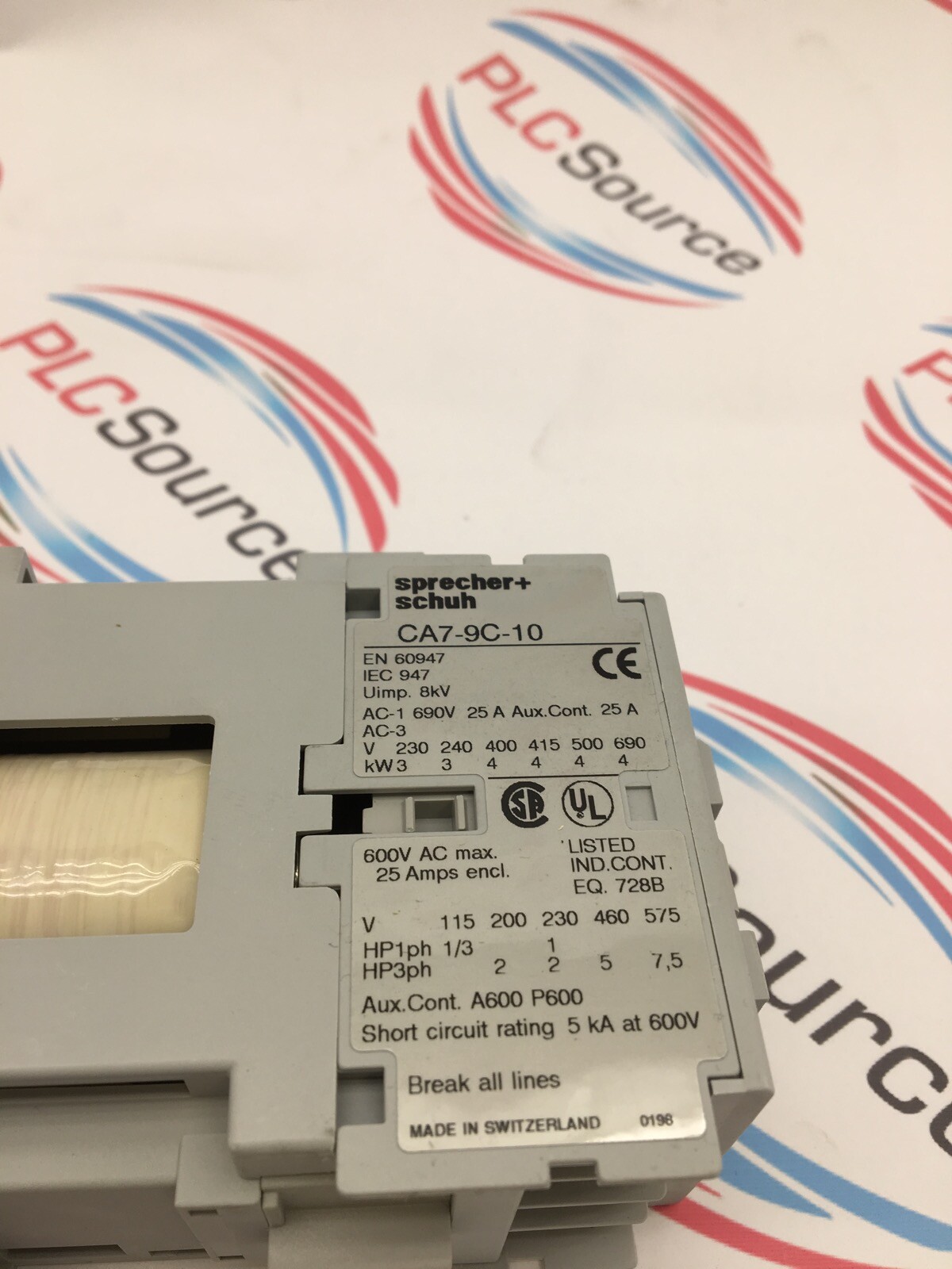 SPRECHER+SCHUH CA7-9C-10 250VDC CONTACTOR