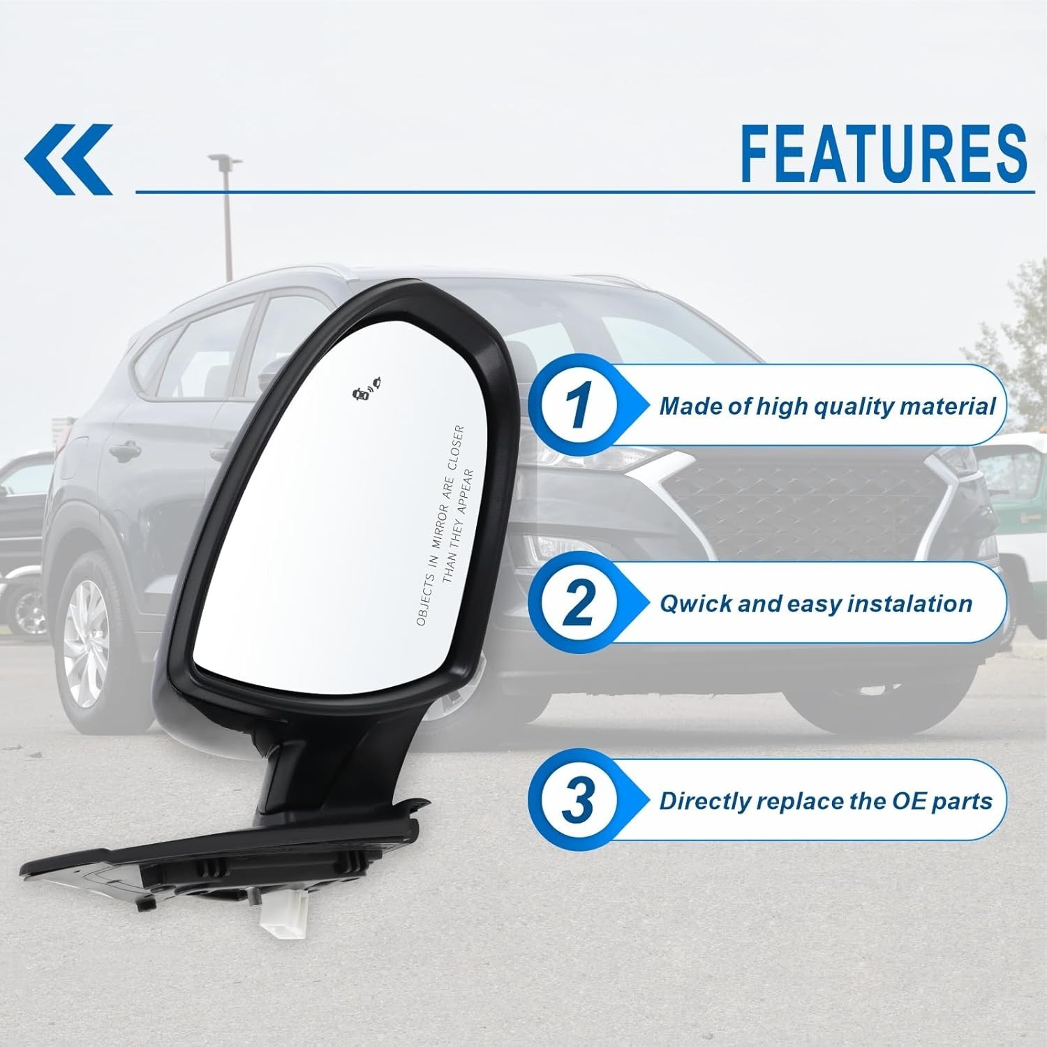 Right Passenger Side Mirror Compatible With 2019 2020 2021 Hyundai Tucson Wit…