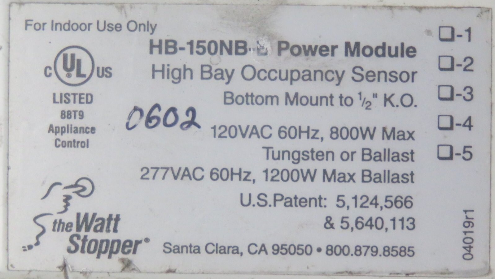 WattStopper HB-150NB High Bay Occupancy Sensor OESC100 120/277VAC Lot of 7