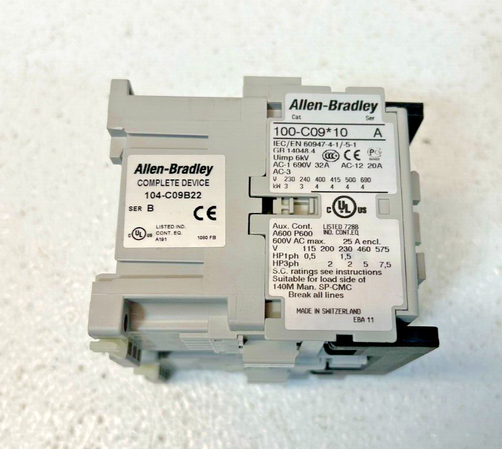 Allen-Bradley 104-C09B22 SER B Reversing Contactor 100-C09*10 SER A