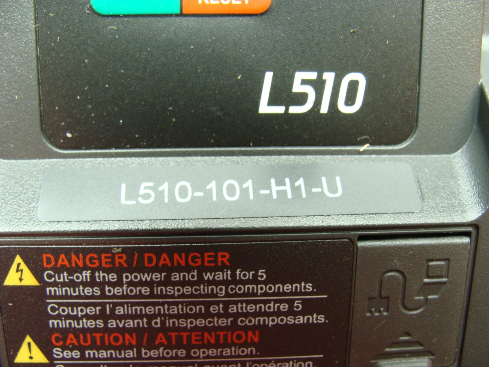 1 Hp TECO 1 ph to 3 ph FREQUENCY DRIVE L510-101-H1-U IN 100-120V OUT 0-240V