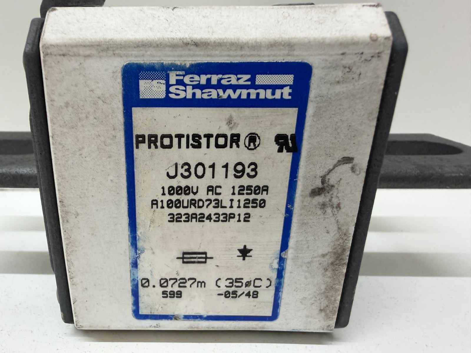 NEW OLD STOCK! FERRAZ SHAWMUT 1250A 1000V PROTISTOR SEMICONDUCTOR FUSE J301193