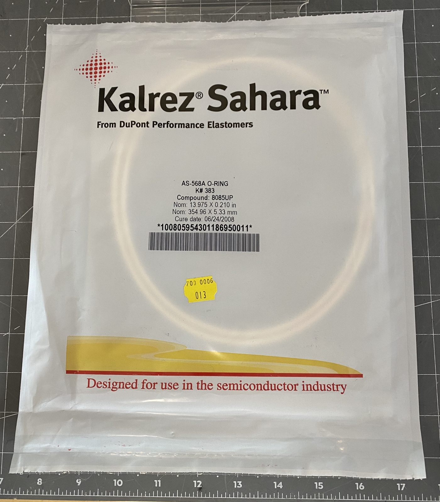 Kalrez K#383 O-Ring 8085UP 13.975 x 0.210 in 354.96 x 5.33 mm PN: AS-568A