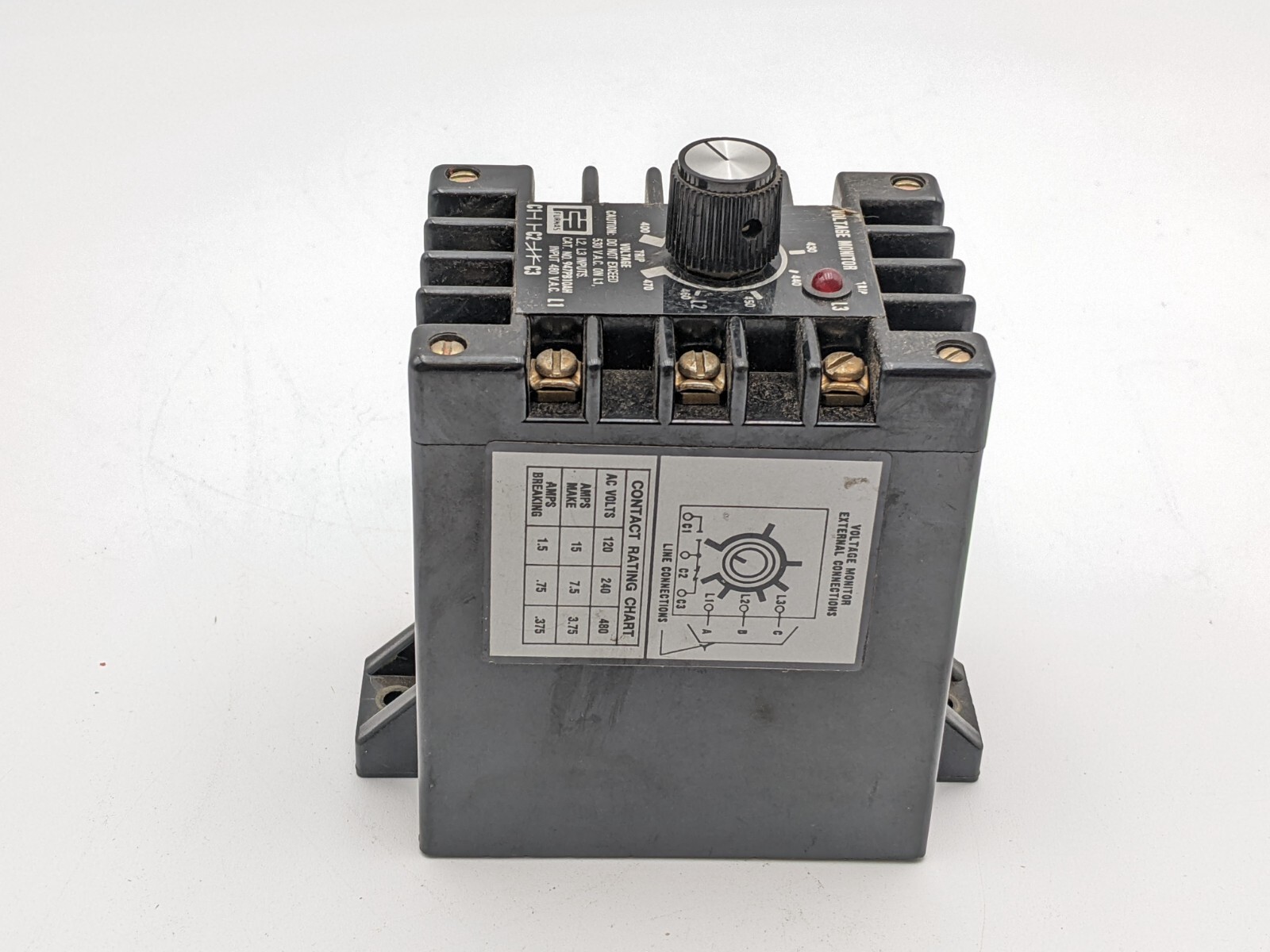 Furnas 947PB10AH Voltage Monitor 400-470 Volt Adjustable 3.75-15 Amp Bolt On