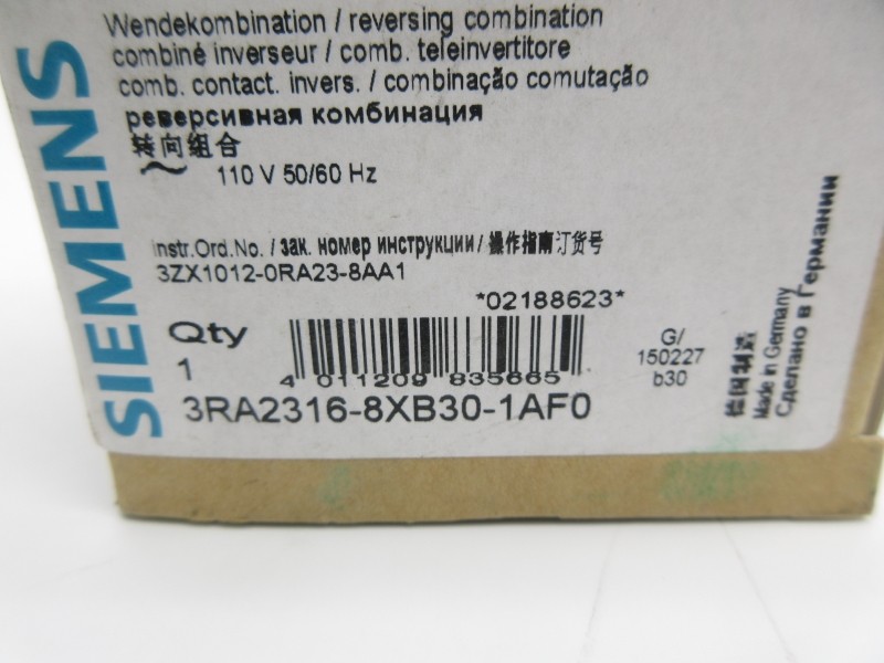 SIEMENS 3RA2316-8XB30-1AF0 110V NSMP