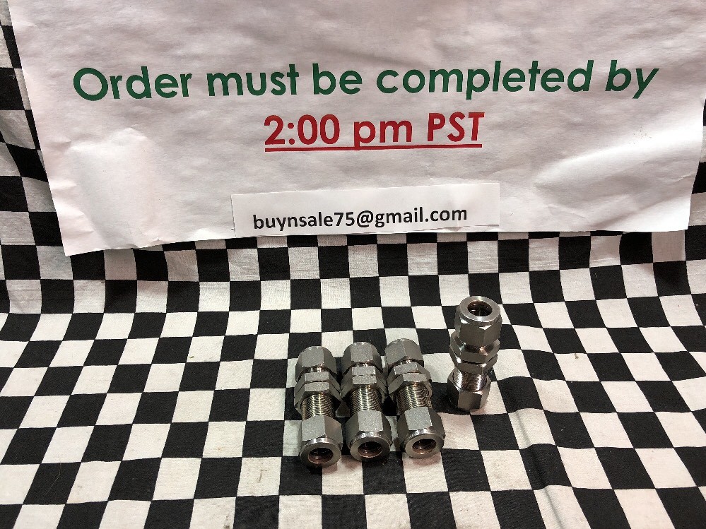 4x Swagelok Bulkhead Union 1/2″, SS-810-61, Shipsameday#102QS