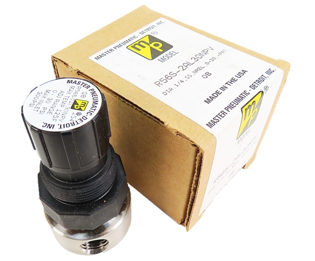 Master Pneumatic R56S-2AL30NPV Stainless Steel Regulator 0-30PSI 300PSI Max