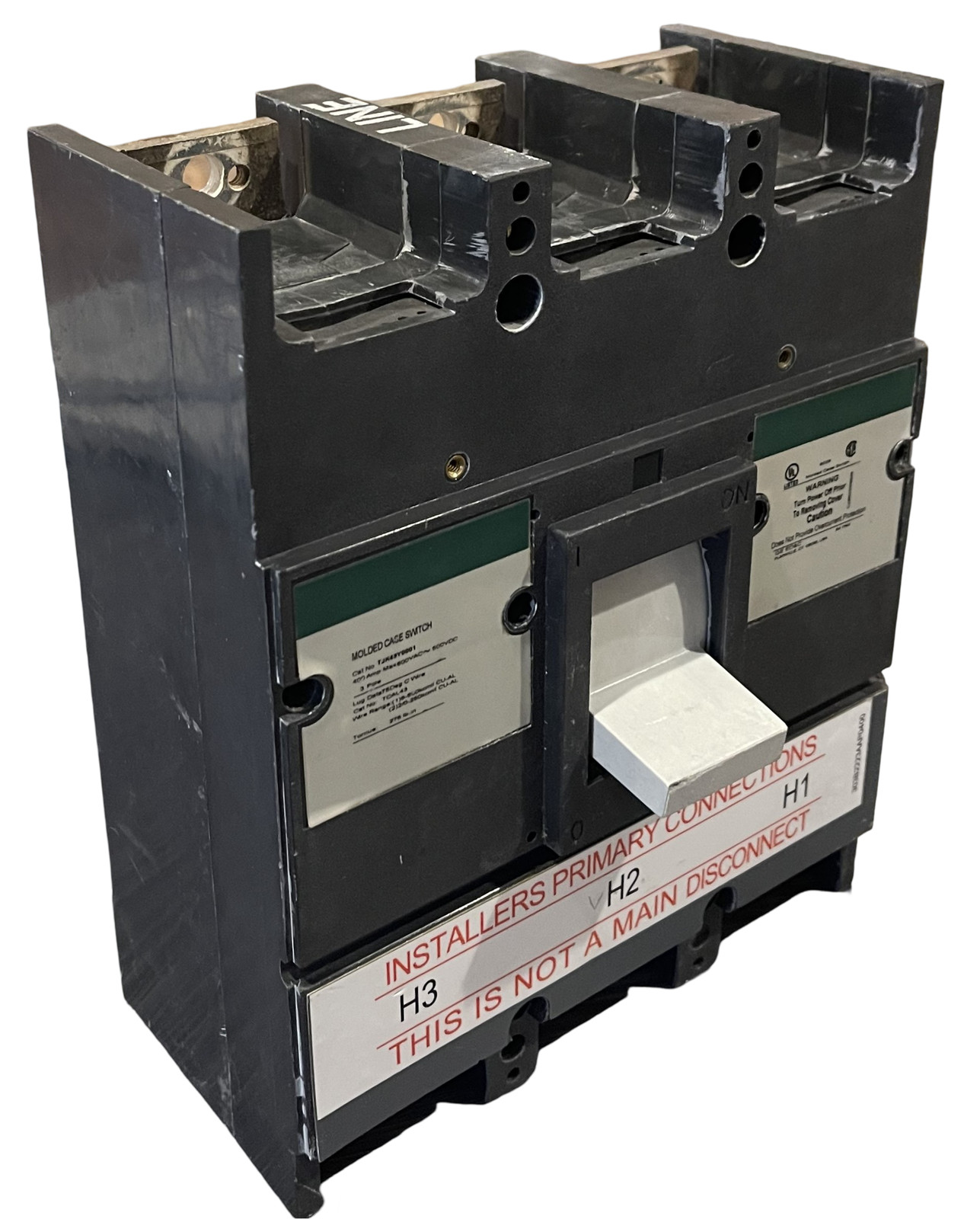 GE TJK43Y0001 Molded Case Switch 400A 3P 600V w/ Shunt Trip Industrial