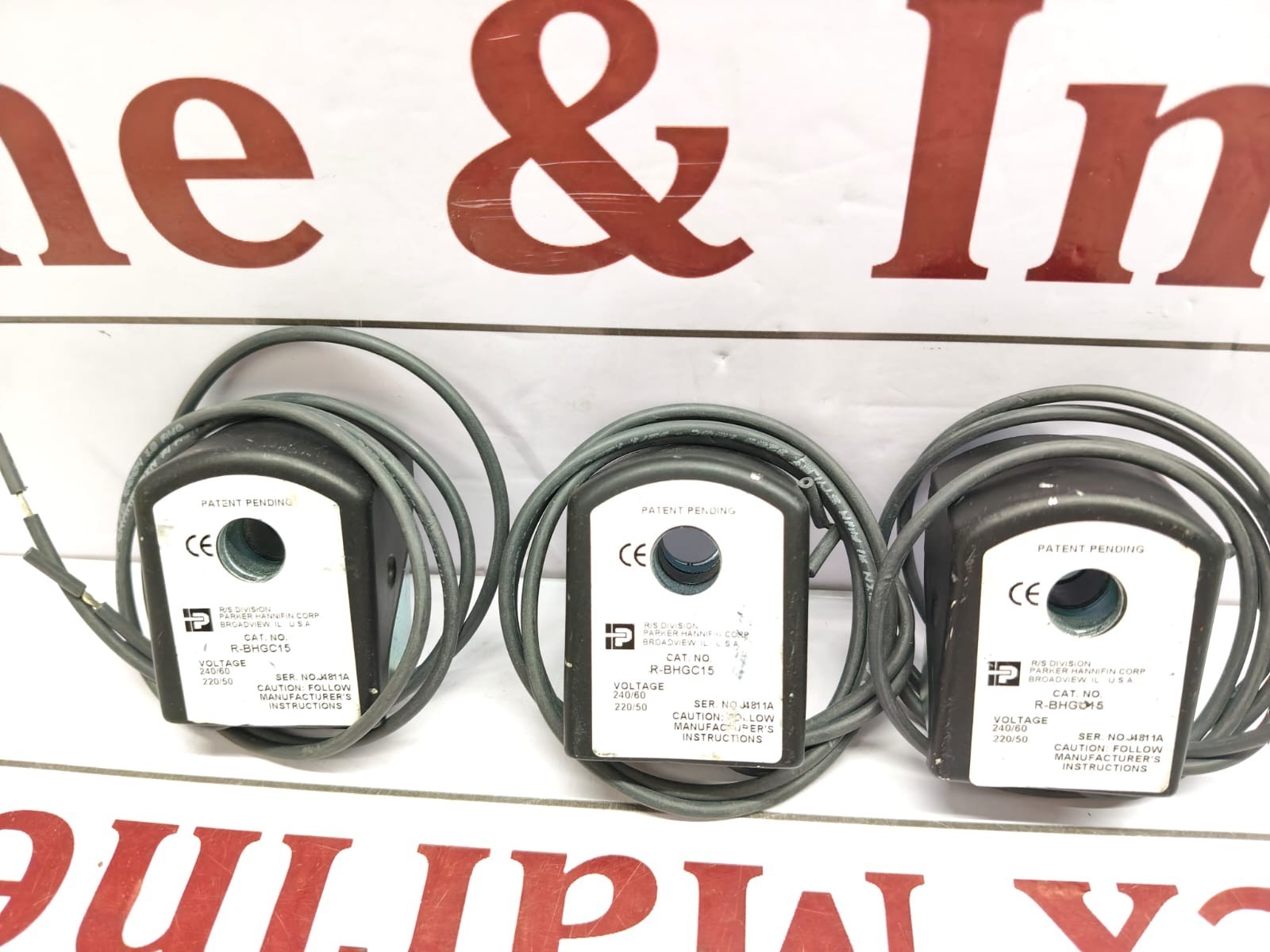 Parker R-BHGC15 LOT OF 3 Hannifin Solenoid Coil 240V/60Hz 220V/50Hz NEW
