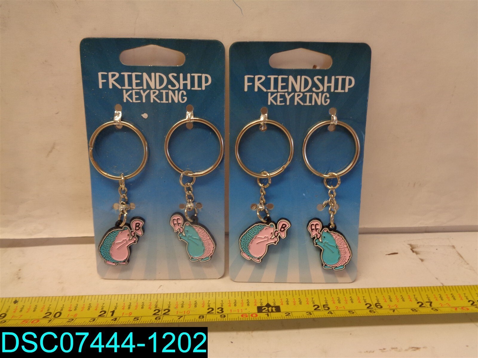 QTY=2 SET OF 2: KR2S447 Hedge Hog Friendship Key Chain