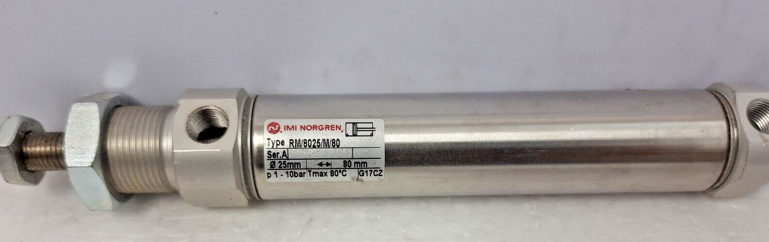 IMI Norgen Type RM/8025/M/80 Pneumatic Roundline Cylinder – 25mm Bore,80 mm strk