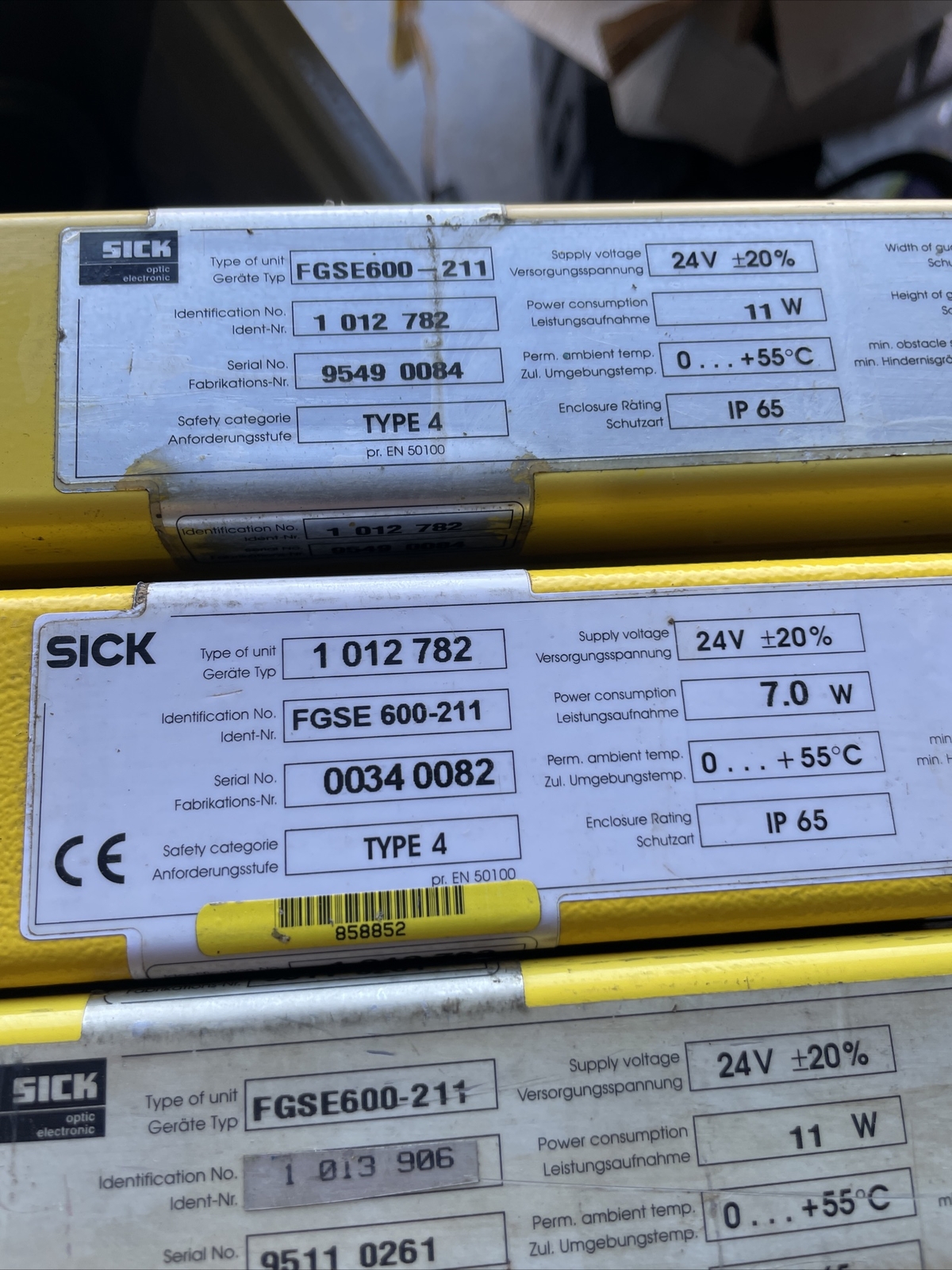 SICK FGSE600-211 USED SAFETY LIGHT CURTAIN RECEIVER FGSE600211 600mm
