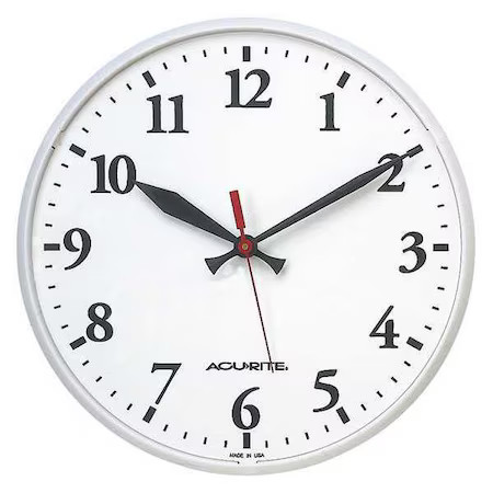 12-1/2″ Analog Wall Clock, White, 3Lyk5