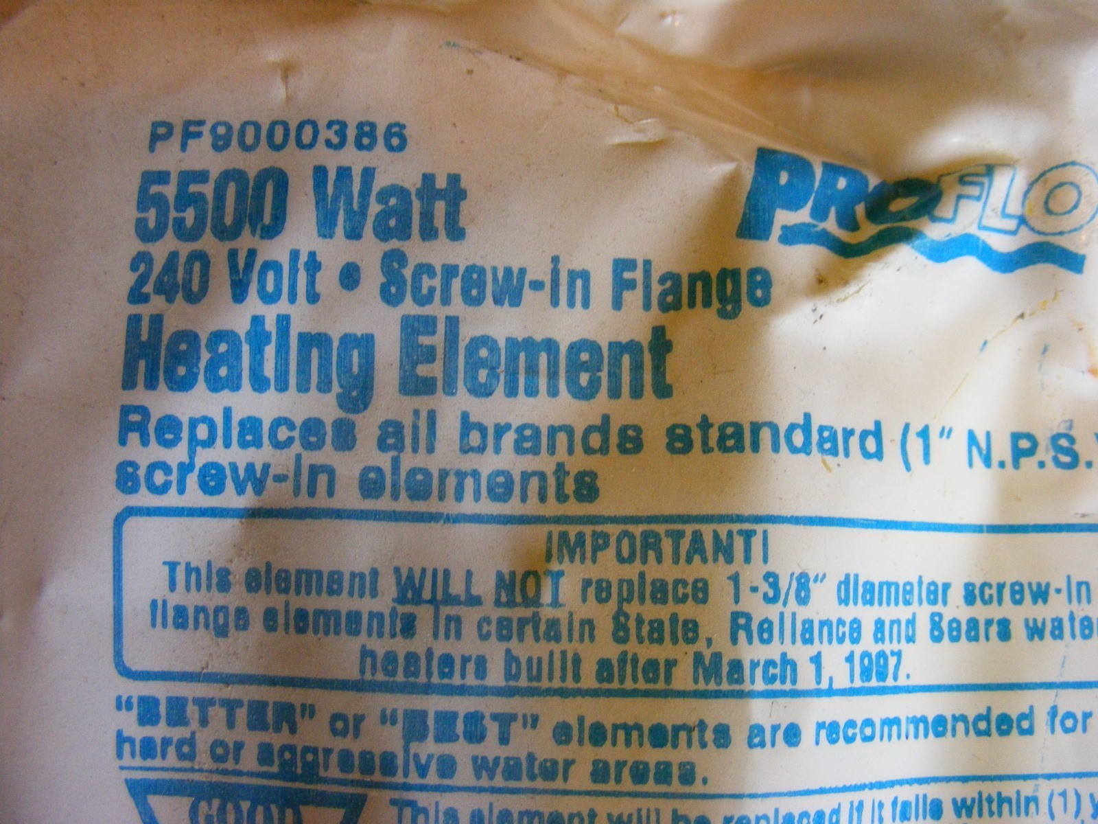 ProFlo PF9000386 5500 W 240V Screw In Flange Heating Element 1″ NPS