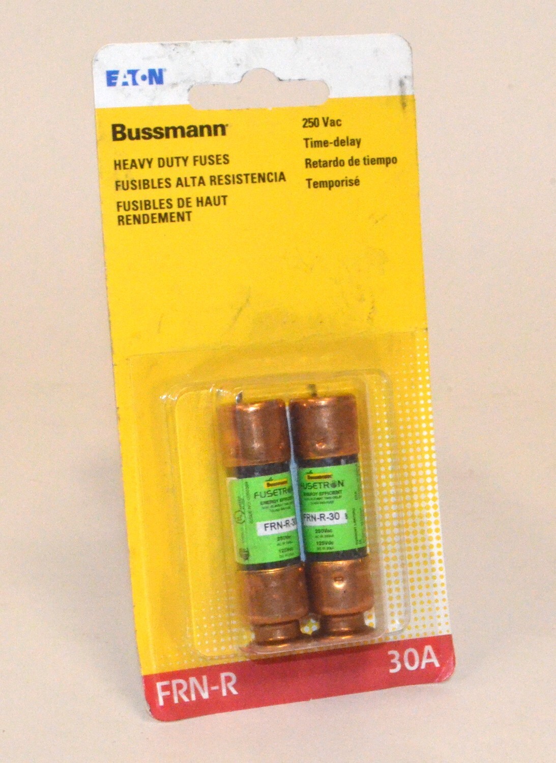 *2 Pack* Eaton Bussmann Heavy Duty, Time Delay, Dual Element Fuse *New* FRN-R-30
