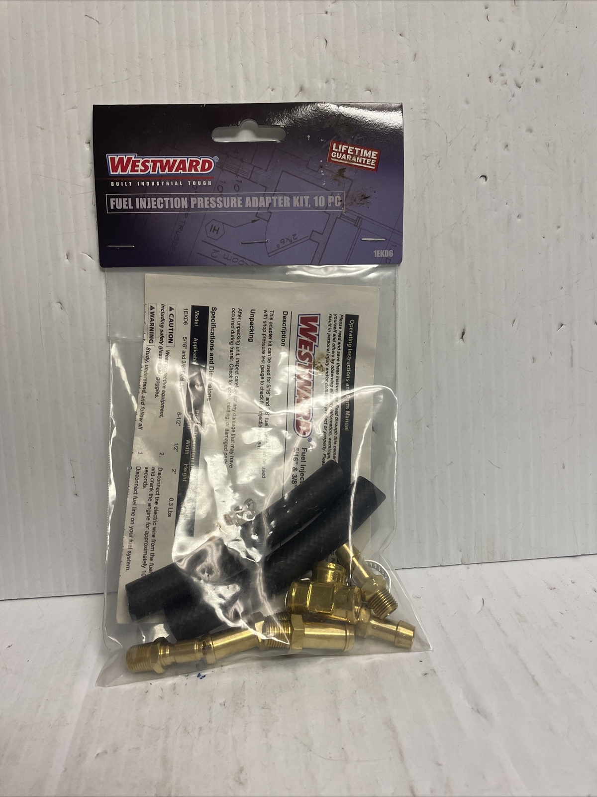 Westward Fuel Injection Pressure Adapter Kit, 10PC 1EKD6 New