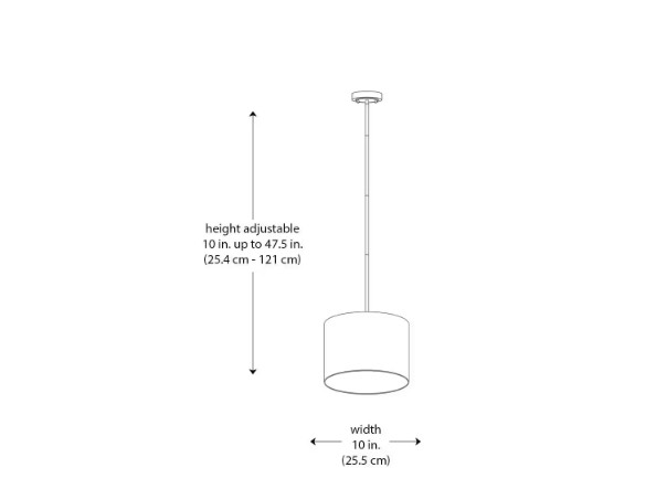 Monteaux 10 in. 1-Light Black Drum Pendant Light Fixture with Linen Shade