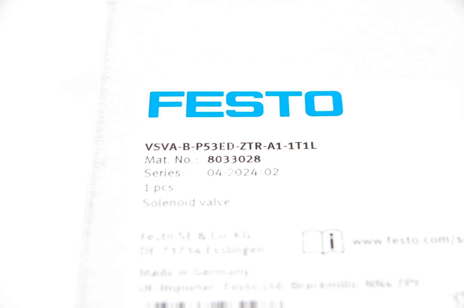 Festo VSVA-B-P53ED-ZTR-A1-1T1L 8033028 Solenoid Valve