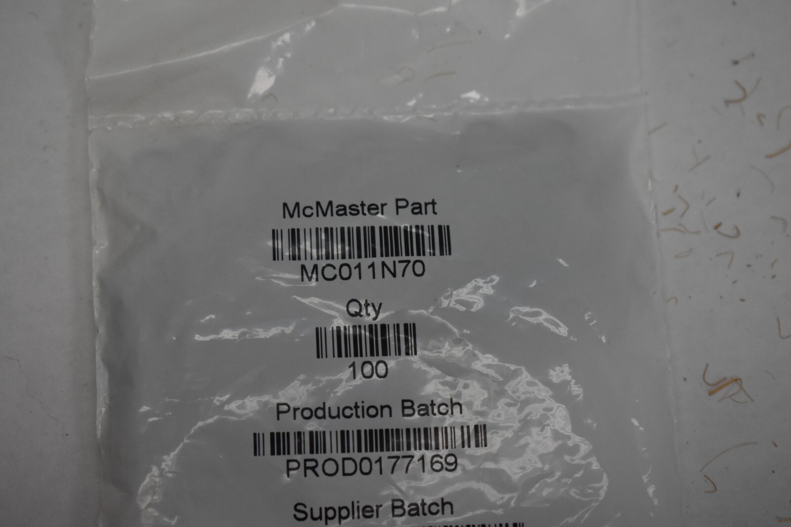McMaster Rubber O-Rings 011N70 100 Pack 70 Durometer 5/16 x 1/16 Width