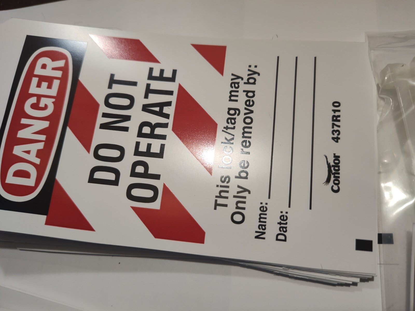 Condor Cndr-51511-7 Lockout Tag,Rectangle,5-3/4″ H,3″ W,Pk25