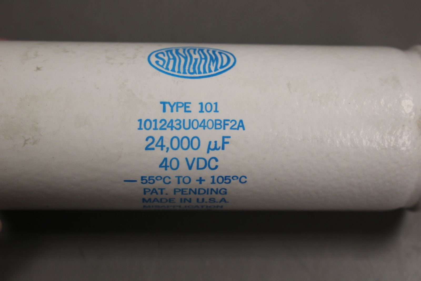 Electrolytic Fixed Capacitor, 101243U040BF2A, 77C717442P011, White, New