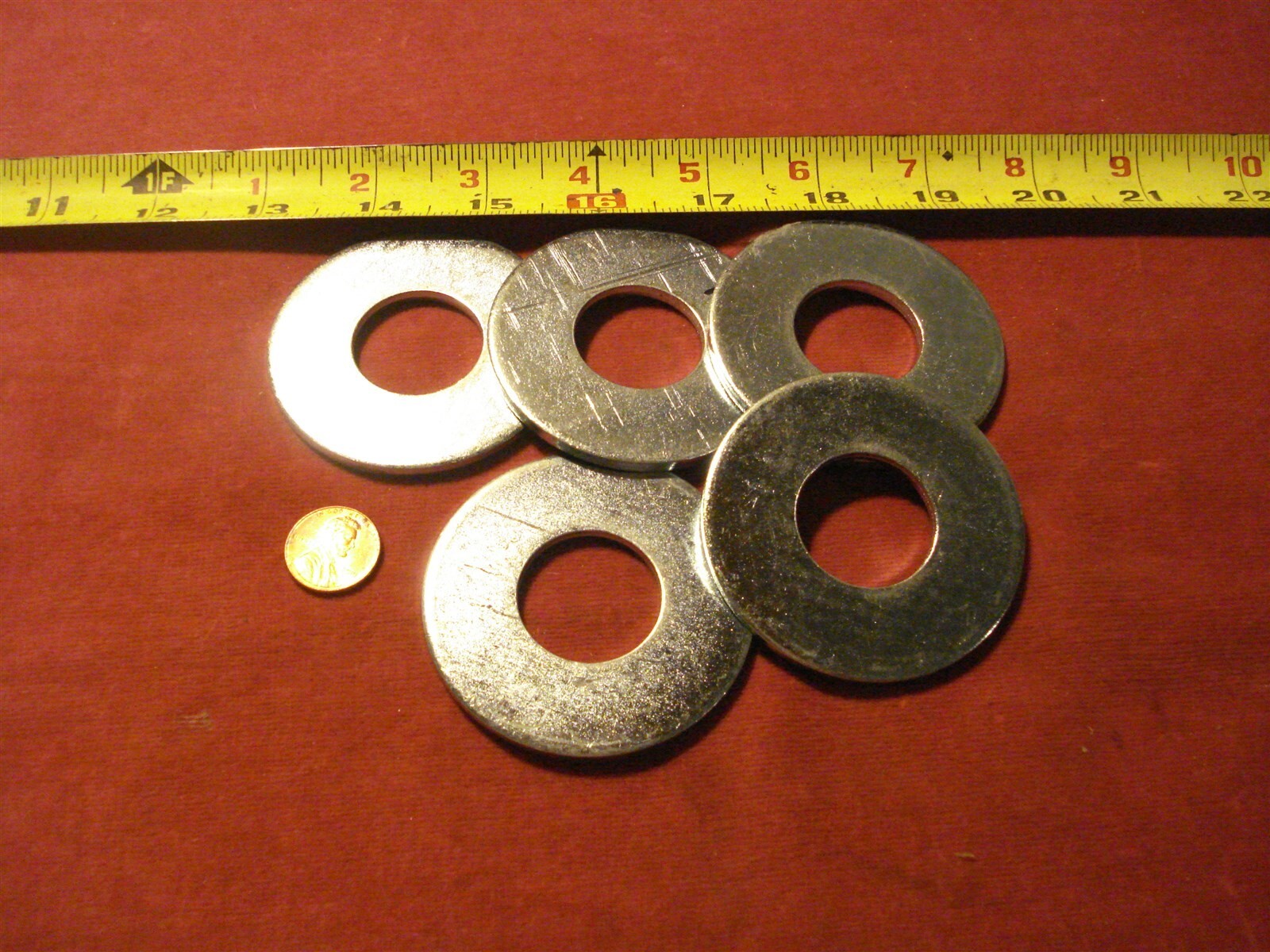 (1430.)Flat Washers Extra Large 1″ IDx2-1/2″ OD #5 Zinc Plated- 03845 Lot of 5pc