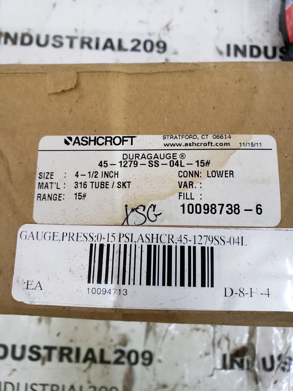 ASHCROFT 45-1279-SS-04L-15 DURAGAUGE
