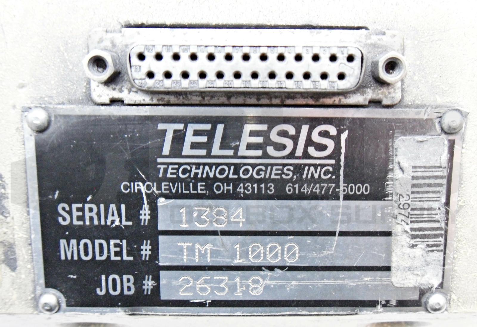TELESIS MARKING SYSTEMS TM 1000 PIN STAMPING CONTROL