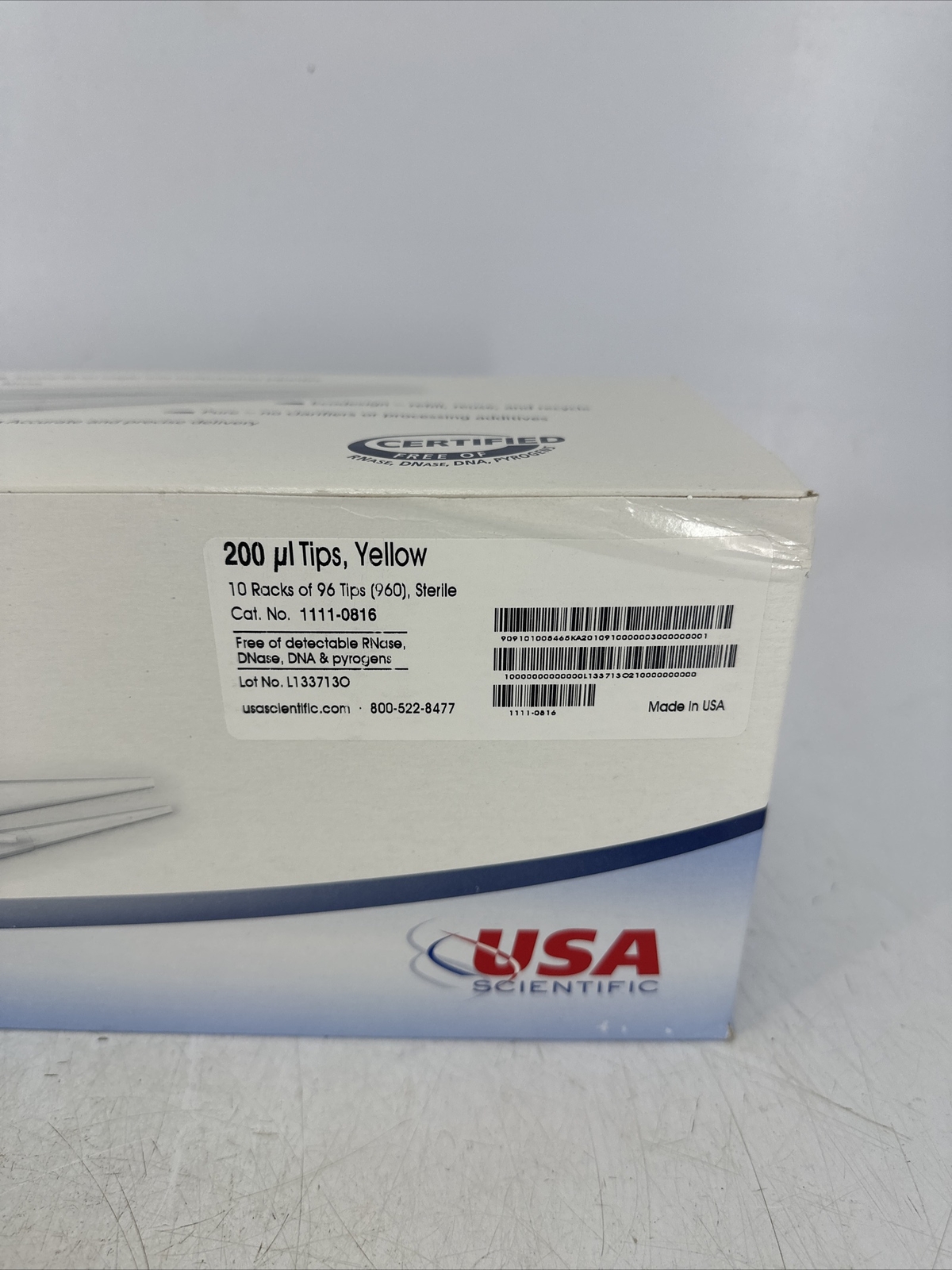 USA Scientific 1111-0816 TipOne 200 ul Tips 10 Racks of 96 Sterile 960 Total NEW