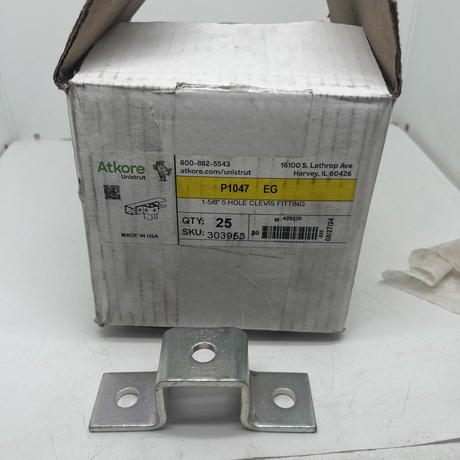 Atkore Unistrut P1047 H6 5 Hole Clevis Fitting. Box of 25.