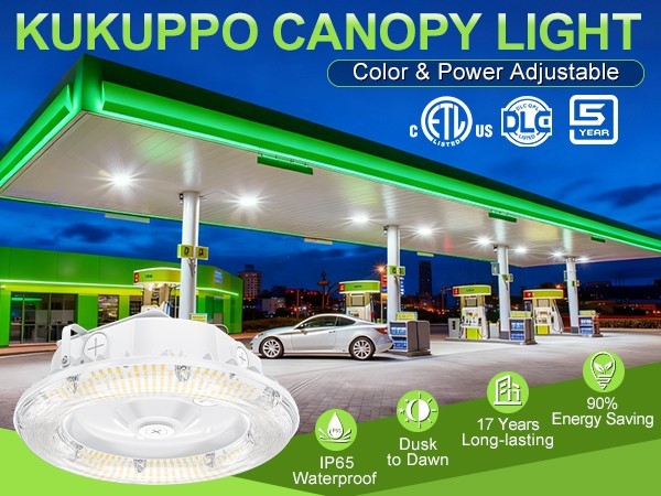 100W LED Canopy Light Commercial Gas Station Light IP65 13,500LM 4500/5000/5700K