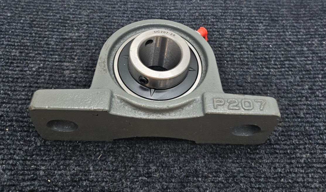 P207 2-Bolt Pillow Block With UC207-20 Bearing – Gray