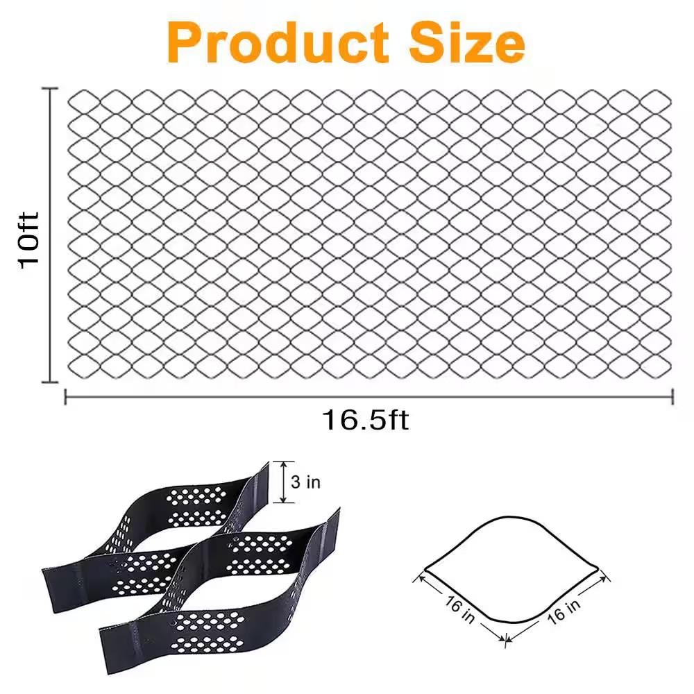10 Ft. X 16.5 Ft. X 3 In. L Series Plastic Ground Geo Grid Driveway Ground Paver