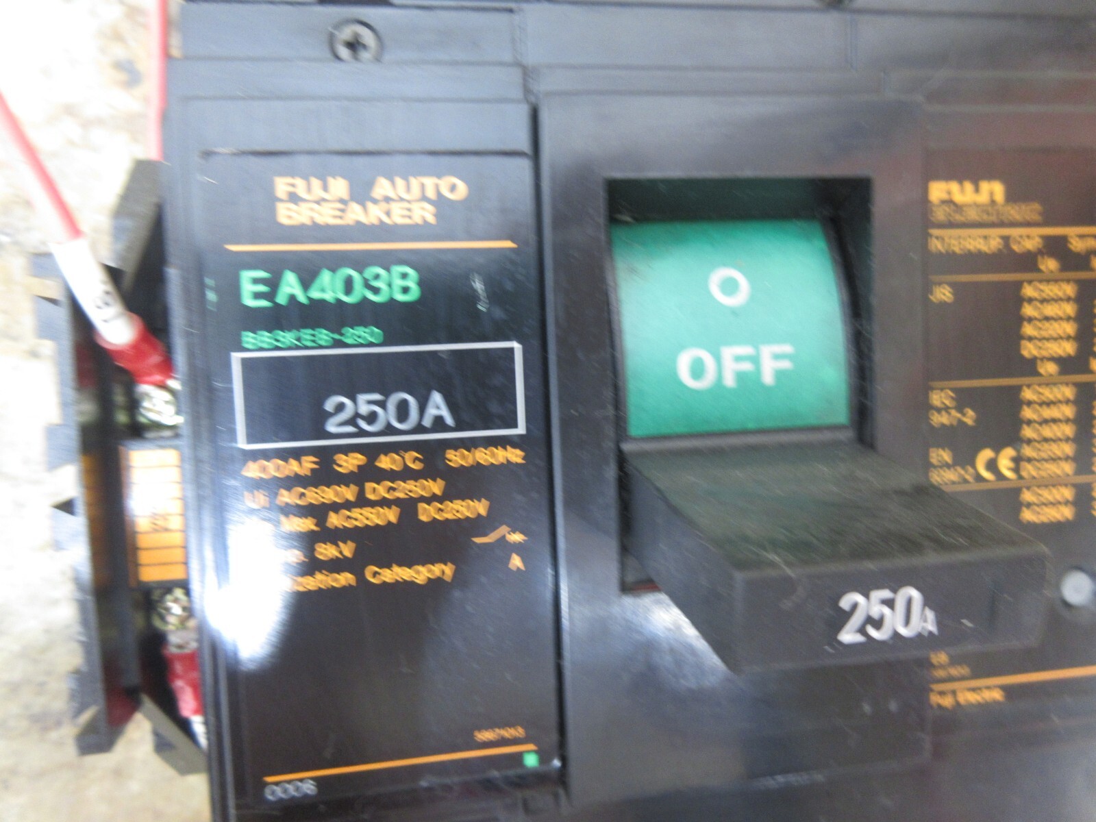 WARRANTY: FUJI AUTO BREAKER EA403B 250A CNC MILL LATHE