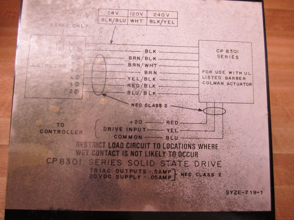 Barber Colman CP-8301-120-1 Actuator Drive
