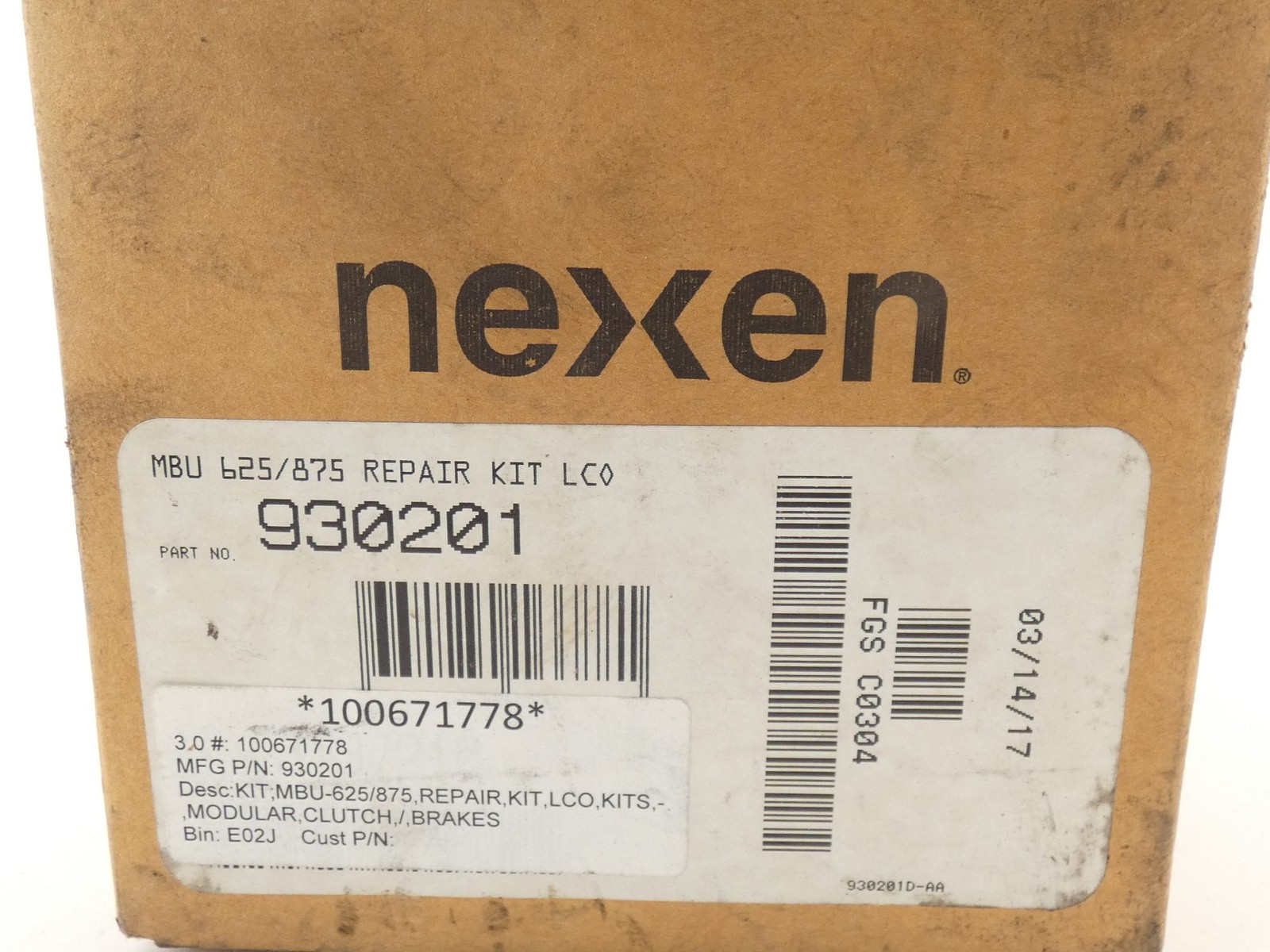 Nexen 930201 MBU 625/875 Repair Kit – NEW Surplus!